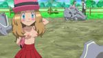  bloggerman breasts pokecatt pokemon pokemon_xy rhyhorn serena topless 