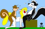  all_fours animaniacs artist_request doggy_position fellatio furry looney_tunes minerva_mink mmf_threesome oral outside pepe_le_pew skippy_squirrel spitroast threesome 