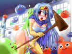  1girl :d :o bangs black_eyes blue_hair blue_skin blush breasts bubble_slime cape chunsoft circlet cleavage dragon_quest dragon_quest_iii dress elbow_gloves enix game_cg gem gloves green_skin hair_between_eyes holding imminent_rape indoors jumping large_breasts leaning_forward long_hair monster motion_blur no_bra o_o open_mouth orange_skin panties pink_panties red_eyes sage sage_(dq3) shirt short_dress sideboob skirt skirt_tug slime slime_(dragon_quest) slime_beth smile splush_wave staff standing surprised sweat taut_clothes taut_shirt thighhighs thighs torn_clothes torn_thighhighs underwear very_long_hair weapon window yellow_legwear you_gonna_get_raped 