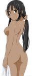  1girl akiyama_mio ass black_eyes black_hair breasts cute k-on! long_hair looking_at_viewer looking_back nipples nude 