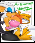 1boy 1girl 2016 an_emerald&#039;s_worth anthro bat big_breasts big_lips blush breast_smother breasts canine cleavage clothed clothing comic cover_page digitaldomain123 duo fox furry high_res huge_breasts hugging lips male male/female mammal miles_&quot;tails&quot;_prower rouge_the_bat sega smile sonic_(series) sonic_the_hedgehog_(series)