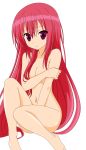  1girl absurd_res claire_rouge high_res hips legs long_hair navel nude open_mouth photoshop red_eyes red_hair seirei_tsukai_no_blade_dance thighs vector_trace 