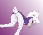  1girl 2016 absurd_res anthro anus asriel_dreemurr ass backsack boss_monster bottomless breasts caprine claws clothed clothing edit fur furry futanari gatekeeper goat hair highres low-angle_view mammal penis presenting pussy simple_background testicles undertale video_games 