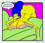  ass big_breasts big_nipples breasts marge_simpson nude the_simpsons yellow_skin 