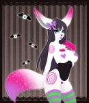  1girl 1girl anthro big_breasts breasts canine clothing fennec fox furry legwear lipstick looking_at_viewer mammal stockings thick_thighs xxmteexx 