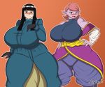 big_breasts blush breasts clothed dragon_ball dragon_ball_super dragon_ball_xenoverse dragon_ball_z future_mai huge_breasts mai_(dragon_ball) superi90 superi90_(artist) supreme_kai_of_time thicc 
