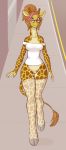  1girl 1girl 2016 anthro bottomless celine_louison clothed clothing eyewear furry giraffe glasses mammal partially_clothed 