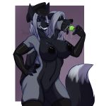 1girl 1girl 2016 absurd_res anal_beads anthro armbinder armpits arms_tied bdsm beads blindfold blue_eyes bondage border bound breasts canine clothed clothing digital_media_(artwork) dipstick_tail drooling fox fox_xd furry gag gagged gloves grin hand_on_hip hat high_res lavenderpandy lavypandyworks legwear looking_at_viewer mammal multi_arm multi_head multi_limb multicolored_tail neck_bulge nipples partially_clothed purple_background pussy ring_gag saliva sex_toy simple_background smile standing stockings vira_and_viana white_border 