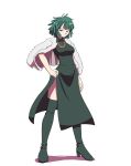 1girl big_breasts breasts female_only fubuki_(one-punch_man) full_body green_eyes green_hair kojiro-brushard kojiro-brushard_(artist) one-punch_man solo_female standing transparent_background 