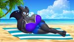  1girl 1girl 2016 absurd_res anjuneko anthro badgerben beach big_breasts breasts canine cleavage clothed clothing erect_nipples fox furry high_res huge_breasts hyper hyper_breasts mammal nipple_bulge nipples seaside smile 
