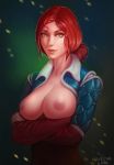  breasts mavezar_(artist) solo the_witcher triss_merigold 