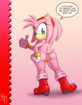  1girl 2016 amy_rose anus ass bare_legs bare_shoulders big_ass boots bracelet breasts english_text eyelashes eyes female_only fingers fur furry gloves green_eyes hands hotneon legs looking_at_viewer looking_back medium_breasts nose nude pink_fur pink_hair pink_skin pussy sega short_hair smile sonic_(series) standing text white_gloves 