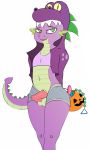  1girl 2016 aged_up anal_beads animal_genitalia anthro bag belly_scales clothing condom crop_top dragon erection fangs friendship_is_magic front_view furry genital_slit girly green_eyes green_scales halloween hands_behind_back holding_object holidays hoodie looking_at_viewer male multicolored_scales my_little_pony penis portrait purple_scales scales scalie sex_toy shirt shorts simple_background slit slit_pupils smile southernsteed spike_(mlp) spines standing tapering_penis testicles thick_penis three-quarter_portrait two_tone_scales vibrator white_background wide_hips 