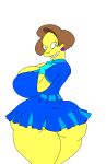  1girl big_ass big_breasts breasts brown_hair clothes color dat_ass edna_krabappel female hair huge_ass huge_breasts human maxtlat miniskirt older_female skirt smile standing tagme teacher the_simpsons yellow_skin 