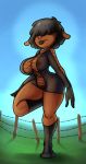  1girl 1girl 2016 anthro areola big_breasts breasts caprine clothed clothing furry mammal sheep skimpy thingshappen 
