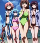  anime astraea beach big_breasts breasts cleavage ecchi ikaros mitsuki_sohara nymph_(sora_no_otoshimono) outdoor screencap screenshot sora_no_otoshimono swimsuit 