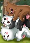  3boys anal bbmbbf blush doggy_position fur furry grizz grizzly_bear ice_bear love_train palcomix panda panda_(character) rear_deliveries sex smile tagme we_bare_bears yaoi 