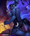  1_girl 2016 anthro blue_fur blue_hair blush breasts cutie_mark dildo equine faceless_male feathered_wings feathers friendship_is_magic fur furry hair horn looking_back male mammal my_little_pony nipples patreon penetration princess_luna pussy pussy_juice sex sex_toy toy vaginal vaginal_penetration winged_unicorn wings xennos_(artist) 