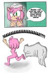  1girl amy_rose anthro ass breasts comic drying_off furry green_eyes hedgehog mammal public_shower sandunky sega simple_background text towel video_games 