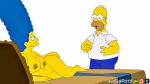  ass big_breasts blue_hair breasts hair homer_simpson marge_simpson nude shaved_pussy the_simpsons 