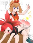 asuna_(pokemon) flannery haruka_(pokemon) haruka_(pokemon)_(remake) may panties panties_around_legs pokemon pokemon_oras spanked spanking 