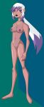  ben_10 ben_10:_omniverse bobsan breasts cartoon_network charmcaster charmcaster_(ben_10:_omniverse) nude purple_eyes see-through see-through_swimsuit silver_hair swimsuit swimsuit_transparent 