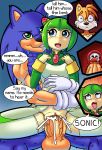  1female 2males :&lt; big_breasts big_penis big_testicles blush breasts canine cheating clitoris cosmo_the_seedrian cuckold cum cum_in_orifice cum_in_pussy dreamcastzx1 female fox hedgehog joykill male mammal miles_&quot;tails&quot;_prower penis seedrian sonic_(series) sonic_the_hedgehog sonic_x speech_bubble talking testicles text 