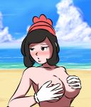  alissahentaikingdom breasts hand_bra moon_(pokemon) moon_(trainer) nude pokemon pokemon_sm tumblr 