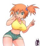  1girl aqua_eyes big_breasts breasts curvy cute hair hentai-foundry kasumi_(pokemon) looking_at_viewer maishida misty nipples nude orange_hair pokemon pussy short_hair 