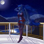 1girl 2016 abs anthro balcony big_breasts bottomless breasts clothed clothing constellation equine feathered_wings feathers female female_only friendship_is_magic full_moon furry garter_belt garter_straps high_res horn lake legwear lingerie looking_away mammal moon mountain my_little_pony navel negligee night nightgown nipples nude pabloracer princess_luna pussy red_underwear sheer_clothing shooting_star smile star stockings teeth translucent transparent_clothing winged_unicorn wings