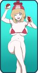  bottomless breasts holding_poke_ball moon_(pokemon) moon_(trainer) nakaba no_panties poke_ball pokemon pokemon_sm wink 