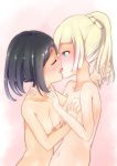  2_girls 2girls blush breast_grab breasts breasts_grab closed_eyes kissing lillie lillie_(pokemon) moon_(pokemon) moon_(trainer) nude pokemon pokemon_sm yuri 