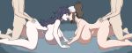  ass big_breasts bisexual bosomancer breasts censored foursome hex_maniac hilda kiss kissing npc_trainer nude pokemon pokemon_(game) pokemon_bw yuri 