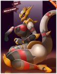 1girl absurd_res anthro ass balls big_ass big_breasts big_eyes black_nipples black_sclera blush bodily_fluids breasts claws clothing curvy_figure dragon duo english_text erection footwear genital_fluids genitals giratina high_heels huge_breasts kneel legendary_pok&eacute;mon male male/female nintendo nipple_fetish nipple_play nipples non-mammal_breasts origin_forme_giratina penis pok&eacute;mon pok&eacute;mon_(species) precum r-mk red_eyes shoes small_waist solo_focus speech_bubble text thick_tail thick_thighs video_games voluptuous