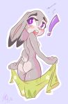 1girl 1girl anthro ass blush breasts disney embarrassed furry judy_hopps lagomorph mammal nipples nude pinup pose rabbit shocked shower small_breasts stick-shiply surprise towel wet zootopia 