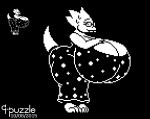 1girl 2010s 2015 alphys alphys_(undertale) anthro anthro_only big_ass big_breasts big_butt black_and_white black_background breasts breasts_bigger_than_head claws dress female_only glasses huge_ass huge_breasts huge_butt hyper_breasts lizard lizard_girl massive_breasts monster monster_girl non-mammal_breasts pixel_(artwork) pixel_art polka_dot polka_dot_dress reptile reptile_girl scalie solo solo_anthro solo_female sweat tail undertale undertale_(series) video_games