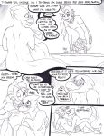 2girls alphyne alphys alphys_(undertale) anthro anthro_only black_and_white blush claws clothed clothing collar comic comic_page comic_panel doctor duo eyepatch female female/female female_anthro female_only fish fish_girl glasses lab_coat lizard lizard_girl marine monster monster_girl reptile reptile_girl scalie slit_pupils undertaild undertale undertale_(series) undyne video_games