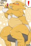 ! 1girl alphys alphys_(undertale) anthro anthro_only artist_name blush blushing_at_viewer blushing_female bowl bra chair chubby chubby_female claws eating eating_food female female_anthro female_only food glasses lizard lizard_girl lizard_tail monster panties reptile reptile_girl reptile_tail scalie sitting sitting_on_chair solo solo_anthro solo_female spoken_exclamation_mark spoken_exclamation_point surprised surprised_expression tail undertale undertale_(series) underwear video_games yellow_background yellow_body yellow_skin ykrnsk