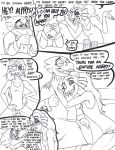 2girls alphyne alphys alphys_(undertale) anthro anthro_only black_and_white claws comic comic_page comic_panel doctor duo eyepatch female female/female female_anthro female_only fish fish_girl glasses lab_coat lizard lizard_girl marine monster monster_girl mug reptile reptile_girl scalie slit_pupils undertaild undertale undertale_(series) undyne video_games