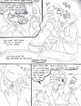 2girls alphyne alphys alphys_(undertale) anthro anthro_only black_and_white breasts claws collar comic comic_page comic_panel doctor duo eyepatch female female/female female_anthro female_only fish fish_girl glasses lab_coat lizard lizard_girl marine monster monster_girl nipples non-mammal_breasts non-mammal_nipples reptile reptile_girl scalie slit_pupils undertaild undertale undertale_(series) undyne video_games