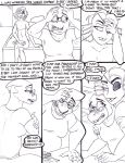 2girls alphyne alphys alphys_(undertale) anthro anthro_only black_and_white claws clothed clothing comic comic_page comic_panel duo english_text eyepatch female female/female female_anthro female_only fish fish_girl glasses lizard lizard_girl marine monster monster_girl naked nude reptile reptile_girl scalie slit_pupils text undertaild undertale undertale_(series) undyne video_games