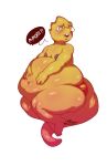 1girl alphys alphys_(undertale) alternate_background anthro anthro_only big_belly big_thighs breasts claws completely_naked completely_naked_female completely_nude completely_nude_female female_only glasses huge_belly huge_thighs lizard lizard_girl monster monster_girl naked nipples non-mammal_breasts nude reptile reptile_girl scalie solo solo_anthro solo_female thick_thighs undertale undertale_(series) video_games white_background yellow_body yellow_skin