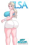  ass big_ass big_breasts breasts disney elsa female frozen_(movie) jay-marvel looking_at_viewer looking_back solo 