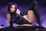 1girl breasts cleavage dc_comics female_only leotard prywinko raven_(dc) spread_legs teen_titans