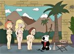  breasts brian_griffin family_guy glasses lois_griffin meg_griffin nipples nude shaved_pussy thighs 