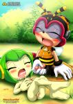 1boy 1girl bbmbbf charmy_bee cosmo_the_seedrian cum_on_face full_body mobius_unleashed nude palcomix pietro&#039;s_secret_club pussy sega semen sonic_(series) sonic_the_hedgehog_(series) sonic_x