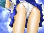  1girl ami_mizuno ass bare_shoulders bent_over bishoujo_senshi_sailor_moon blue_hair blue_skirt clothed elbow_gloves female female_only gloves leaning_forward mizuno_ami panties presenting_hindquarters sailor_mercury sailor_moon serafuku short_hair skirt skirt_lifted_by_self solo standing thigh_gap upskirt white_gloves white_panties 
