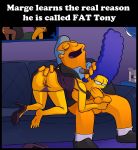  anal_fingering anus ass blargsnarf erect_penis fat_tony fellatio marge_simpson oral shaved_pussy the_simpsons thighs 