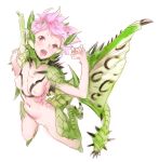  anthro anthrofied breasts capcom humanized monster_hunter nishieda pink_eyes pink_hair rathian simple_background white_background 
