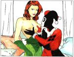  2_girls 2girls batman_(series) dc dc_comics female female_only harleen_quinzel harley_quinn pamela_isley poison_ivy yuri 